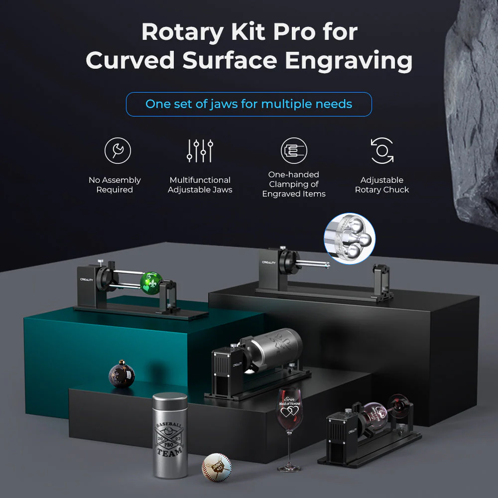 Falcon Rotary Kit Pro with Risers for Curved Surface Engraving - Image 6