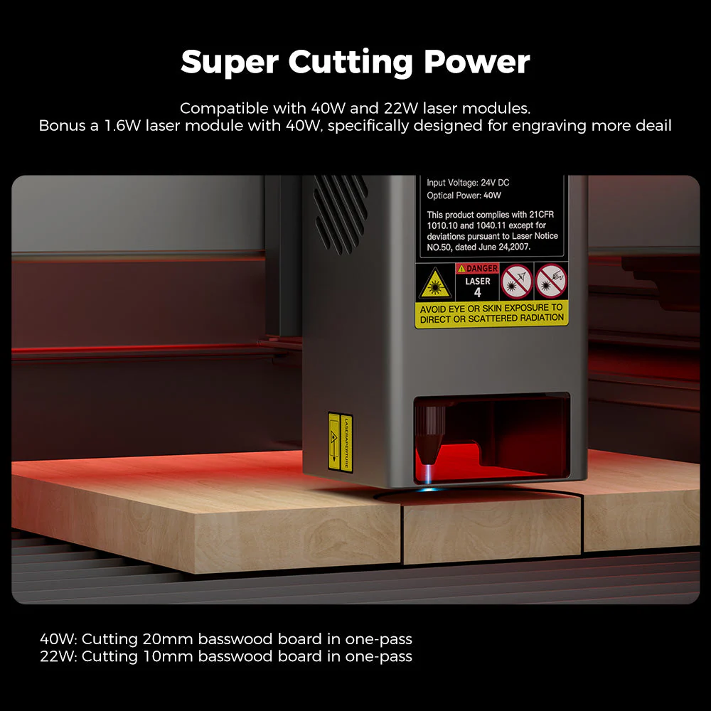 Creality Falcon2 Pro 40W Enclosed Laser Engraver and Cutter + FREE 1.6W Laser Module - Image 10