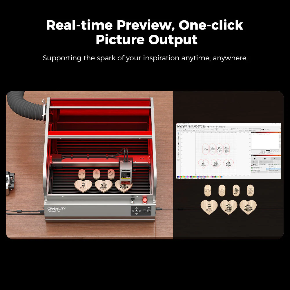Creality Falcon2 Pro 40W Enclosed Laser Engraver and Cutter + FREE 1.6W Laser Module - Image 8
